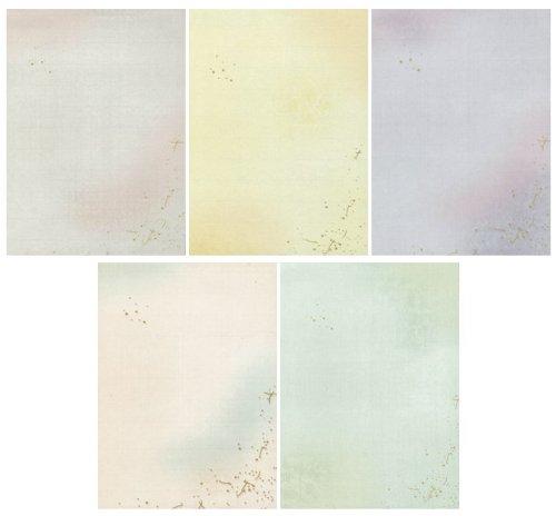 Kobaido Kana Paper "Hazuki" Half-sized Kaishi 50 Sheets (5 Designs, 10 Sheets Each)