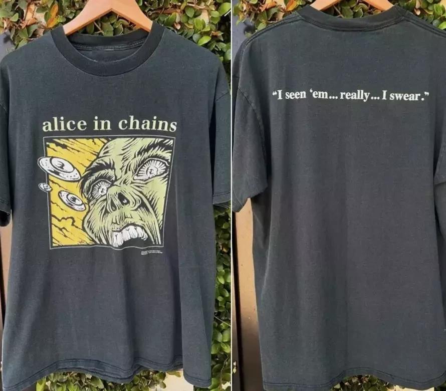 Alice In Chains 1996 Группа 2 Сторона Черный Унисекс Футболка S