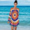 Handmade Crochet Colorful Long Sleeve Beach Cover-up for Women - Knit Hollow Out Bikini Outerwear