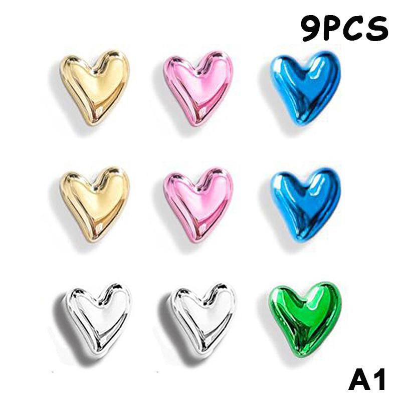 9Pcs Heart-Shaped Decorative Refrigerator Magnets Set Cute Decoration For Home Office Whiteboard Dishwasher Decor Perfect Gift