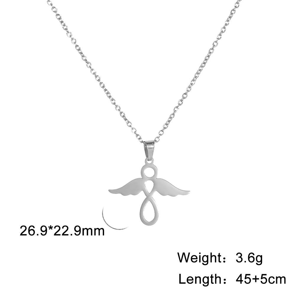Cazador Angel Pendant Necklace for Women Christian Amulet Neck Chain Angel Baby Stainless Steel Jewelry Birthday Gifts New