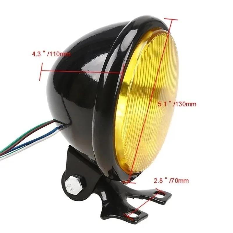 1pc for Suzuki Dirt Bike Retro Motorcycle Headlight Round with Holder Electroplate Vintage Head