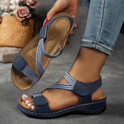 Ladies' Summer Fisherman Sandals: Adjustable Ankle Strap, Open-Toe Platform Wedge, High-Quality Casual Outdoor Beach Shoes, Low-Heeled & Comfy