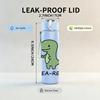 1PC Tea Rex Dinosaur Pun Art 750ml Color Plastic Sports Water Bottle Leakproof Flip Straw Lid Suitable for Sports Office Home Use