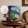 5D Frameless Pearl Painting Lotus Diy Handmade Sticky Diamond Creative Canvas Art Painting Bedroom Decoration Living Room Hanging Painting