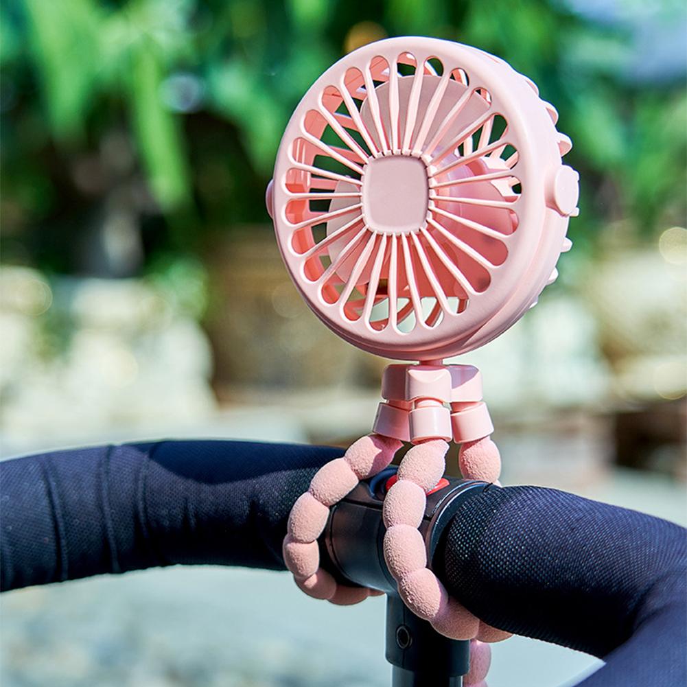 Portable Fan 3 Speeds Clip on Fan with Night Light Small Hand Fan Rechargeable for Stroller Car Seat Treadmill Camping