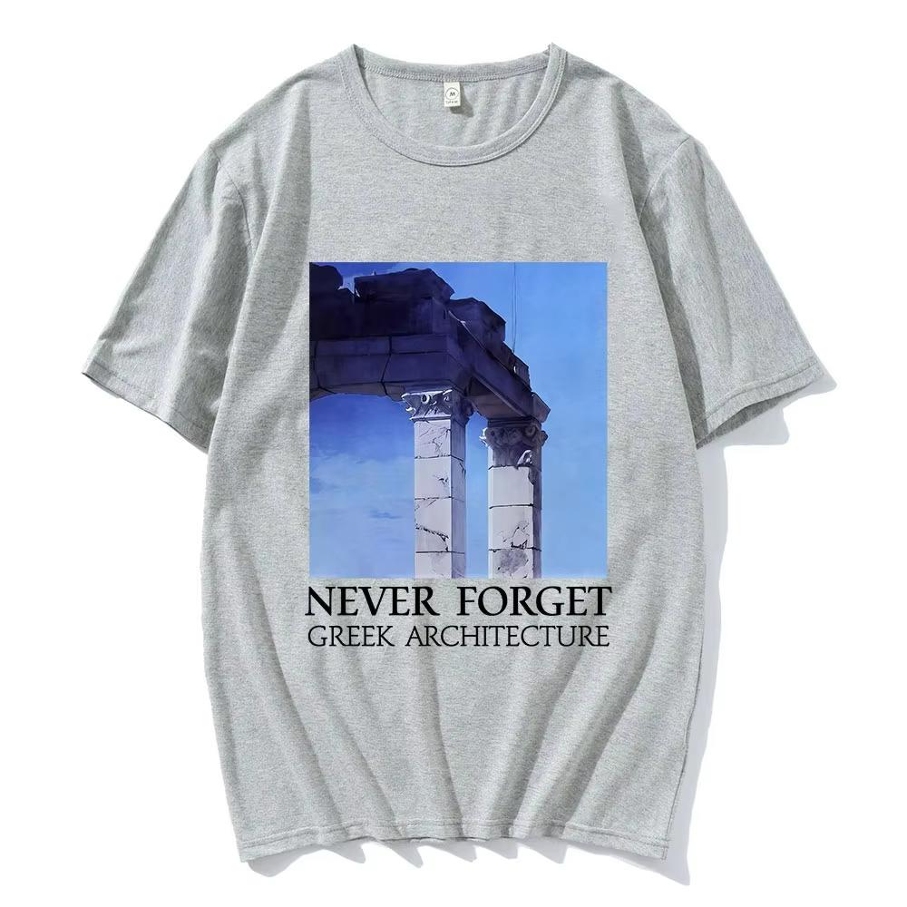 NON DIMENTICARE L'ARCHITETTURA GRECA Magliette Unisex Abbigliamento Unisex Moda Maniche Corte Magliette Cotone Maglietta Casual Top