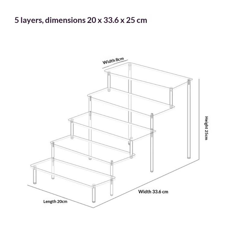 1 Ensemble d'Étagères de Rangement Boîtes Aveugles Trapézoïdales 20 cm 1-4 Couches Présentoir Acrylique Pour Cupcake Parfum Poupée Présentoir Durable