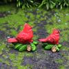 Red Bird Figurine Decorative Red Bird Christmas Figurines Animal Resin Tabletop Statues For Holiday Winter Indoor Outdoor Garden