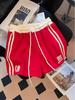 Women's 2026 American Retro Sports Shorts - Summer Letter Print, Loose Fit Hot Pants, Versatile Design