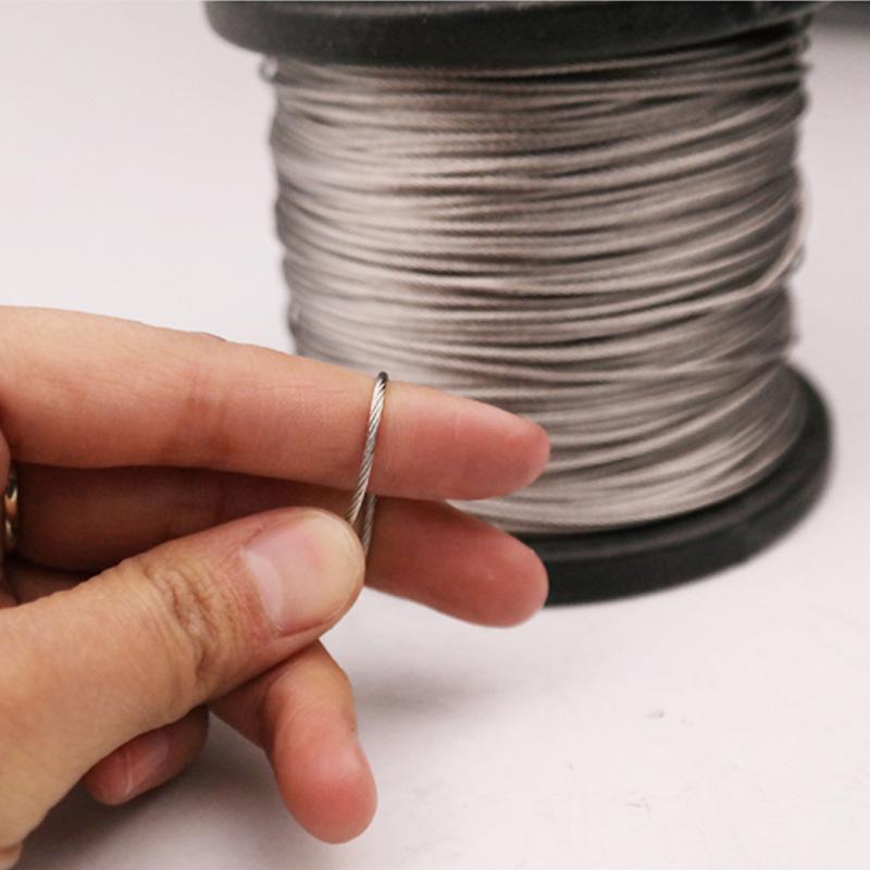 304 Stainless Steel Wire Rope for Lifting & Clothesline, Soft and Fine, Available in Sizes 1-8mm.