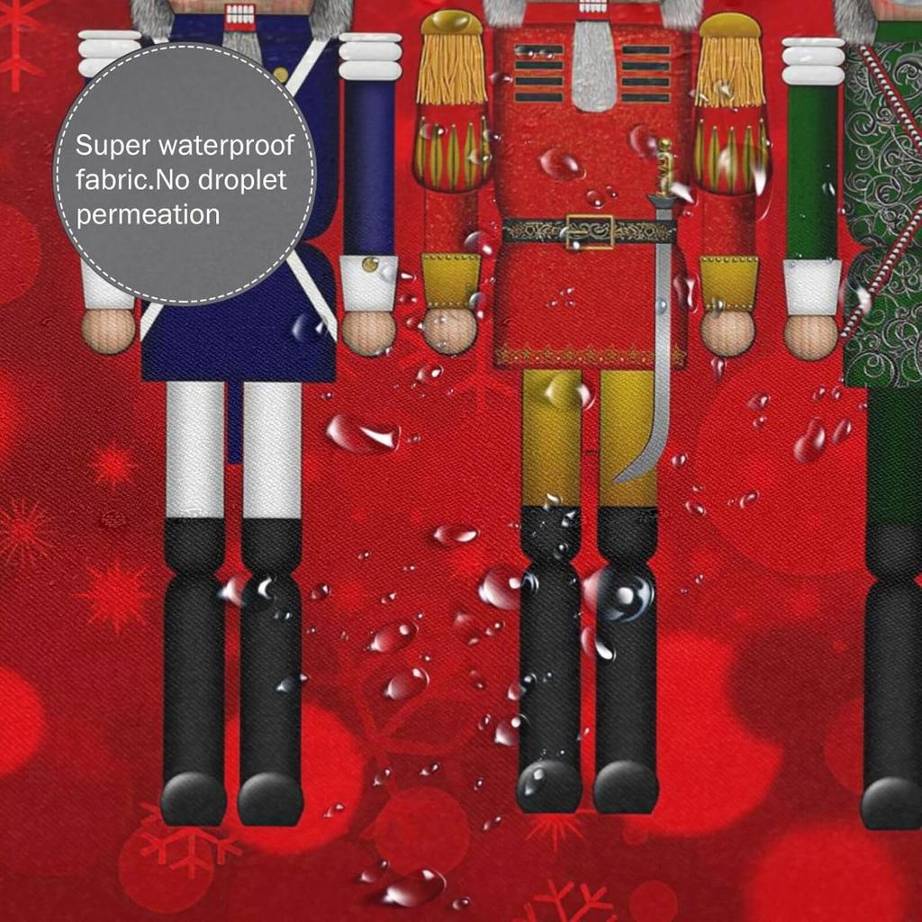 Christmas Serious Nutcracker Red Delight Home Decorations Decor Opacity Spa Curtain Bathroom Shower Curtain Set 72 X 72 Inch