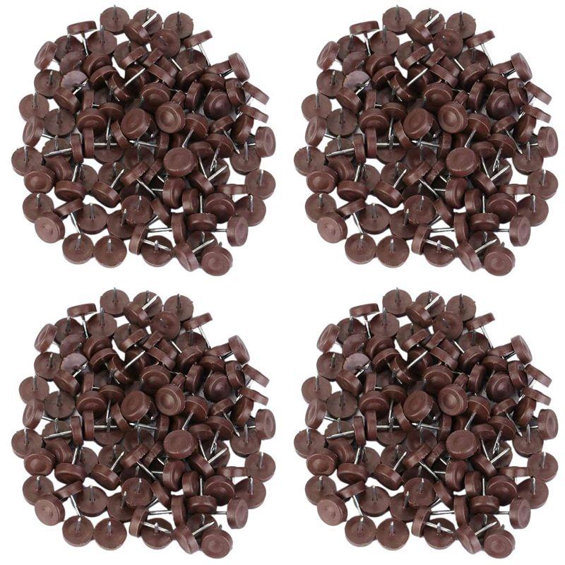 

ABUL-400 PCS Chair Table Furniture Leg Bottom Feet Plastic Pads Glides Skid Nail Wood Floor Furniture Protector Noise Killer коричневий