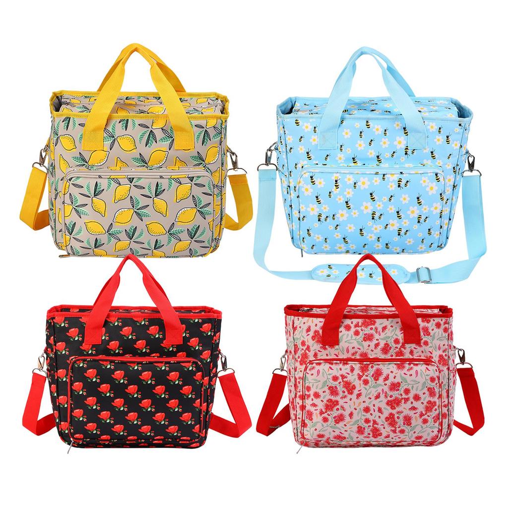 Yarn Storage Tote Bag with Zipper Closure Embroidery Bag Durable Crochet Bag