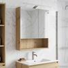 Bathroom Mirror Cabinet Rustic Oak Design 50 X 14.5 X 70 Cm
