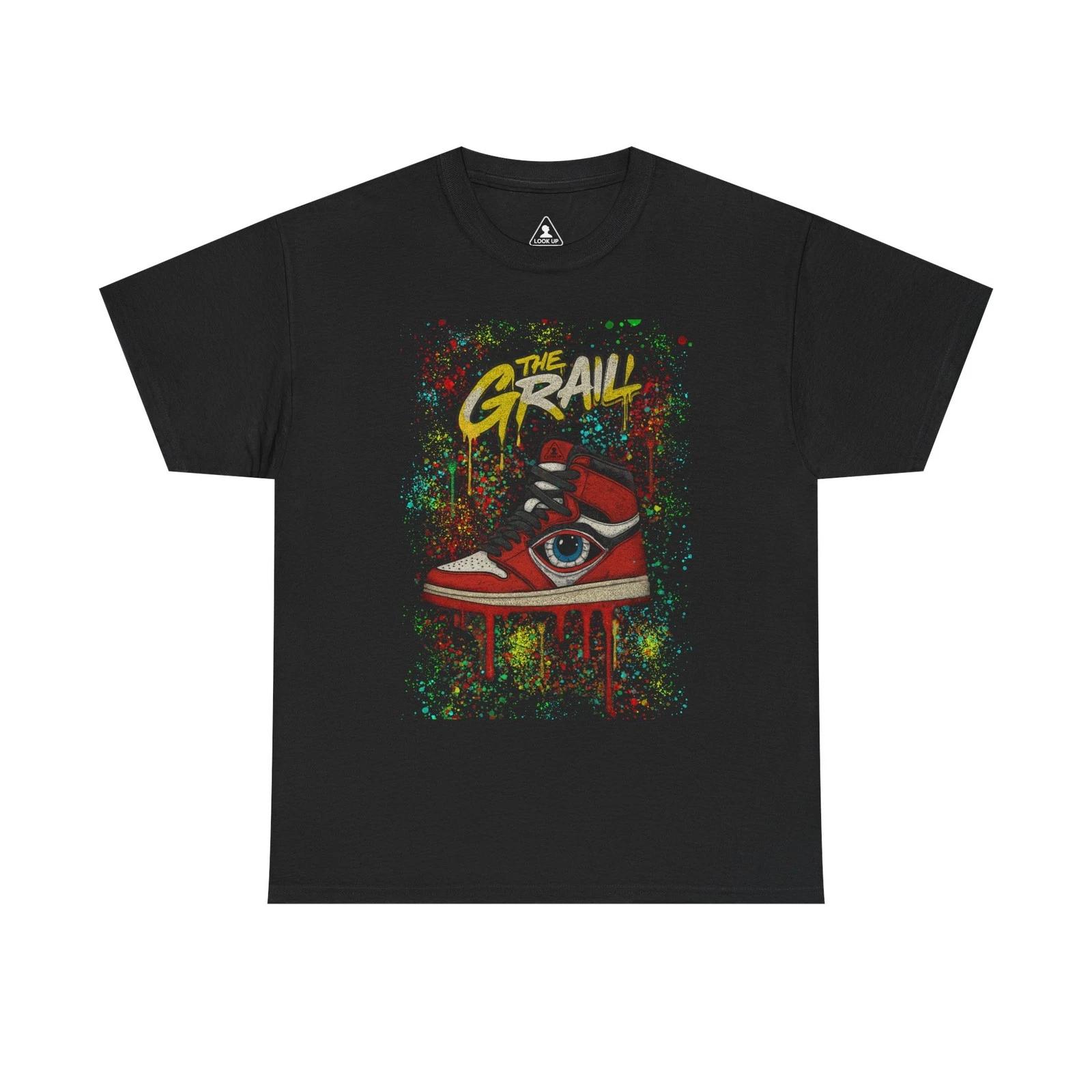 

THE GRAIL Eye Sneaker Graffiti Shirt – Streetwear Graphic Tee, Paint Style 4XL