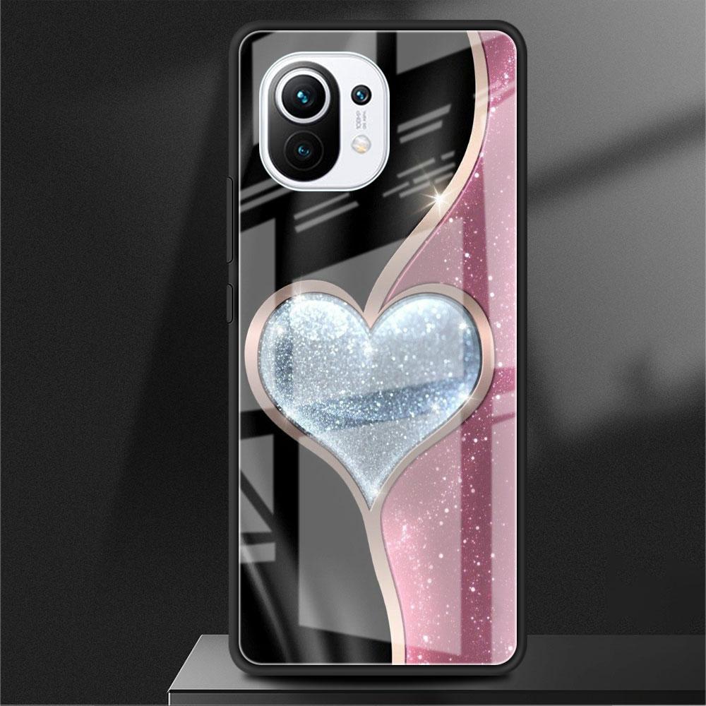 Carcasă de sticlă Love Bow pentru Xiaomi Poco X3 NFC 11 Lite 11T F3 M3 pentru Redmi Note 11 10 9 8 Pro 10S 9S 9A 9C telefon husă