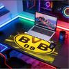 Custom Name Personalized Borussia Dortmund Pattern Mousepad, Laptop PC Desk Mat, Decorative Desk Mat for Home Keyboard Pad Gift