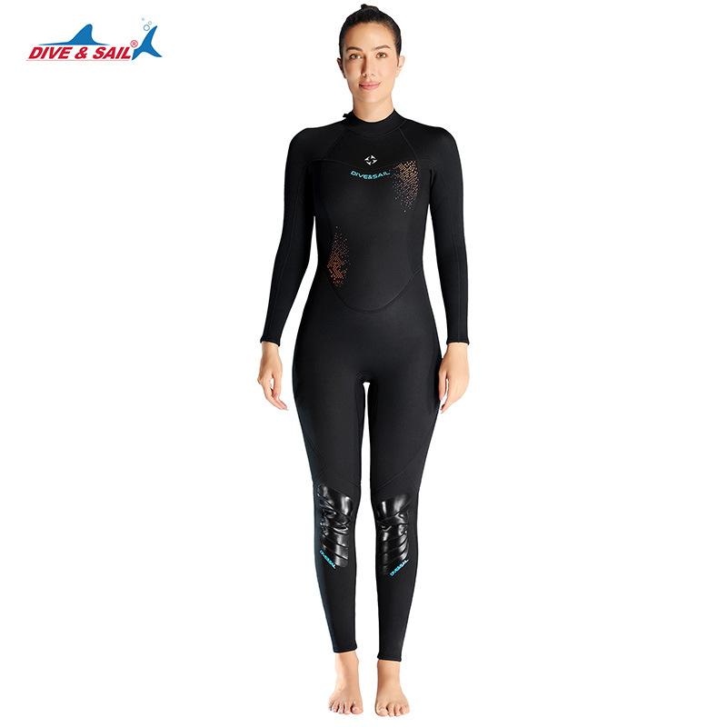

3MM Warm Diving Suit Women With Thick One-piece Long-sleeved Large Size Surfing Snorkeling Swimsuit Equipment XS