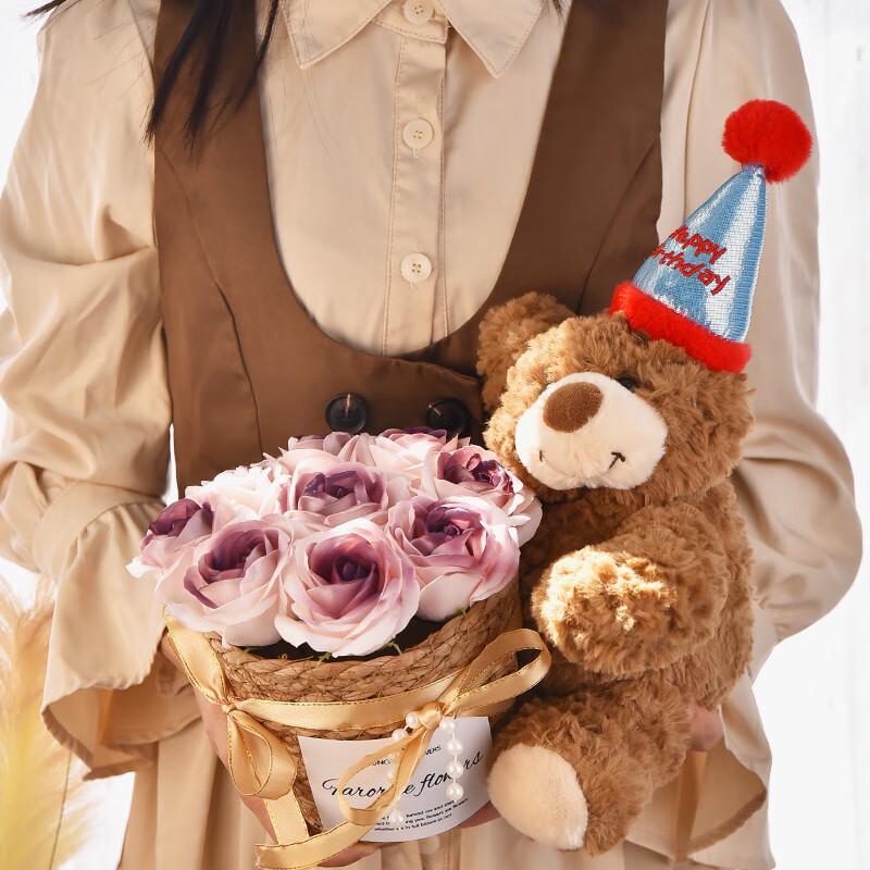 Mother s Day Everlasting Soap Flower & Bear Bouquet Gift