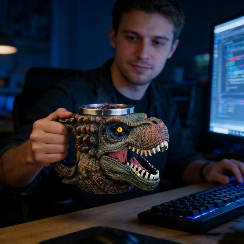 Thermals Double Wall Dinosaurs Coffee Cup Realistic And Decorative For Homes Office Or Kitchen Functional