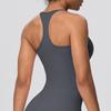 Solid Color Cross-Back Yoga Tank with Chest Pads - Quick-Dry, Fitted Sports Top