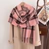 New Imitation Cashmere Plaid Scarf Female Winter Student Versatile Male Warm Couple High-end Scarf Birthday Gift