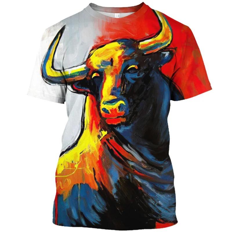 San Fermin Stierkampf T-Shirt 3D toreo tourada Druck Sapin T-Shirt Fiere Bull Tier T-Shirt Damen ropa hombre y2k