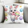 Easter BBunny Eggs Square DoubleSided printed Pillow Case Bedroom Bedside Pillow Sofa Cushion Cover Gift