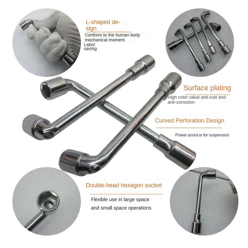 7-shaped Perforated Wrench L-shaped Manual Pipe Wrench Universal Hardware Tools