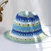 Women's Hats New Fashion Style Bucket Hat Multicolor Foldable Sun Crochet Hat For Beach, Travel And Vacation Handmade Straw Hat