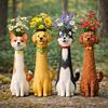 Umweltfreundliche Harz Hund Katze Blumenvase Skurril Niedlich Dekoration Ornament Ungiftig für Zuhause Schreibtisch Kinderzimmer Dekoration