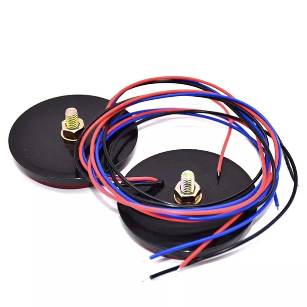 Universal 24LED Round Reflector Light Motorcycle Reflector Tail Light Brake Lamp Car Truck DC12V Side Warning Lights Accessories