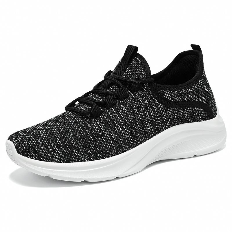 Shoes women's versatile and popular women's casual sports shoes breathable walking net shoes soft sole comfortable flying woven women's shoes