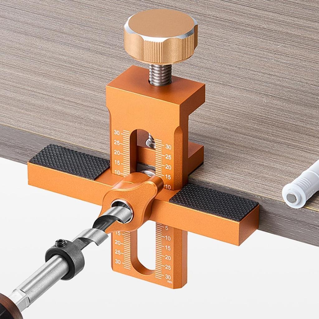 Drill Guide Cabinet Door Mounting Positioner Hole Drilling Dowel Hole Positioning Guide Mounting Clamp