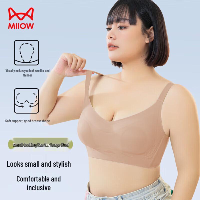 Mao Ren Women s Seamless Wireless Minimizer Bra 80B