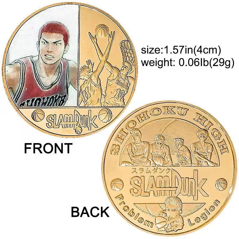 Basketball coins, new twelve commemorative coins, anime coins, peripheral commemorative coins, die cast metal coins