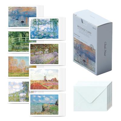 Monolike Mini Monet Message Cards Set of 40 Cards and 20 Mini Perfect for Congratulations and Thank You Cards - Envelopes, Size,