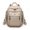 PU Convertible Backpack with Dual Front Vertical Zippers Casual Daypack for Women Daily Travel