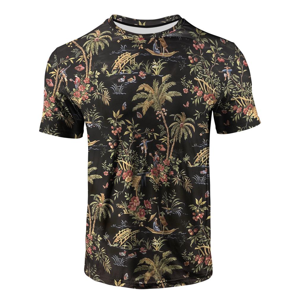 T-shirt Estiva da Uomo Girocollo Stampata in 3D Moda Versatile Traspirante Tendenza Casual