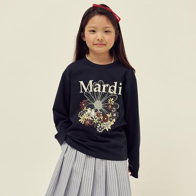 [mardimercredi] KIDS TSHIRT LONG SLEEVE FLOWERMARDI JARDIN NAVY IVORY