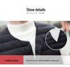 Men's Lightweight Collarless Down Vest for Autumn/Winter - Plus Size, V-Neck, Shoulder Cape.
