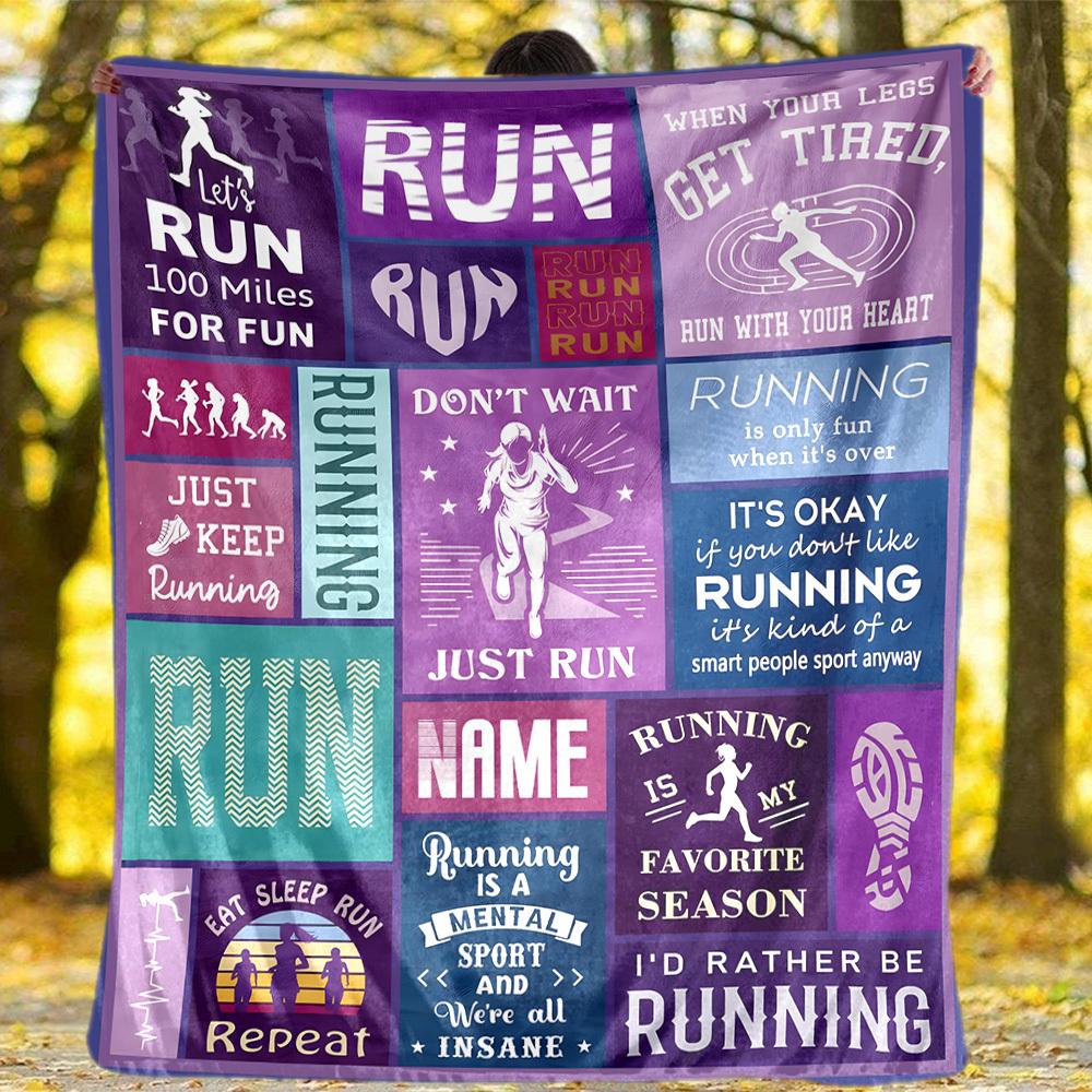Running Outdoor Customize Your Name Blanket Comfortable Soft Lightweight Allseason Multipurpose Blanket For Travel Camping Picnics Sofa Office Bed