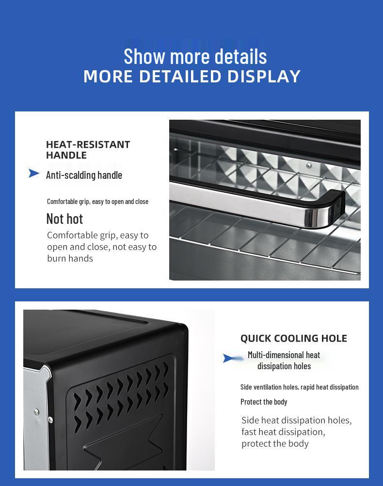 48L Multifunctional Electric Oven - 220V/110V, Large Capacity, Timer, for Household Baking (12L/22L)