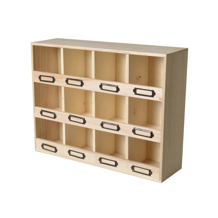 Casier de rangement en bois 12 boîtes