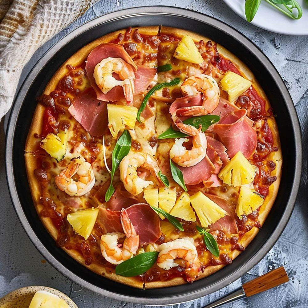 New Black Baking Tray Even Heating Carbon Steel Pizza Baking Pan Non-stick Cookies Baking Tray