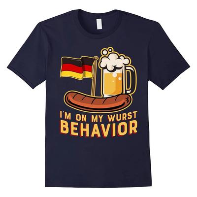 Ich bin in meinem Wurst-Verhalten Lustiges Deutsches Oktoberfest Bier Geschenk T-Shirt Neu 100% Baumwolle Kurzarm O-Ausschnitt T-Shirt Lässiges Herren Oberteil