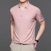Premium Thin Short Sleeve V-Neck Casual Breathable Skin-Friendly Business Loose Polo Shirt Men'S Clothing