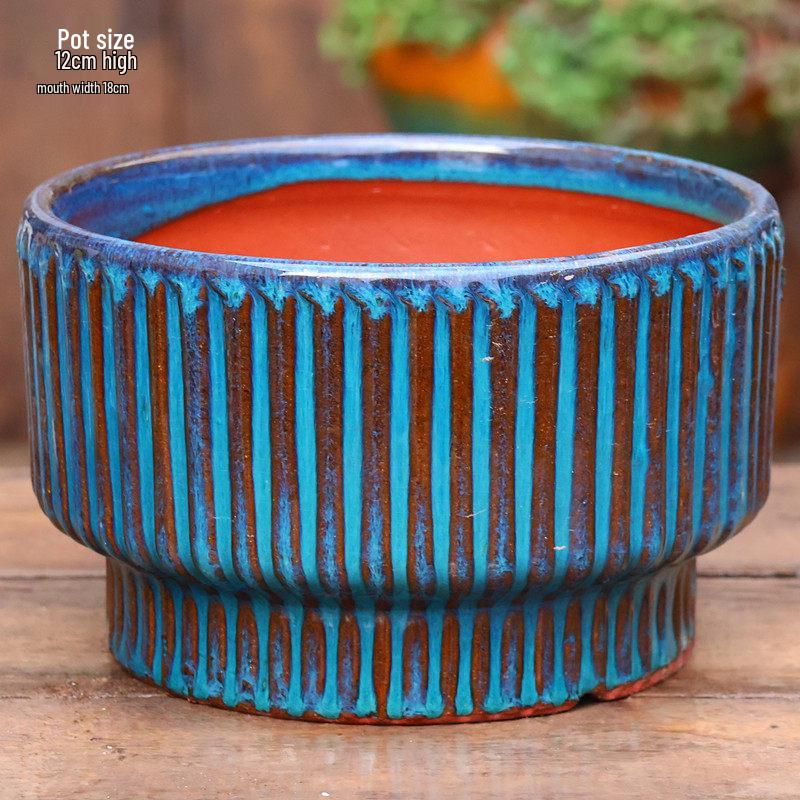 Nordic Style Handmade Wide Mouth Ceramic Flower Pot for Bougainvillea & Bird of Paradise