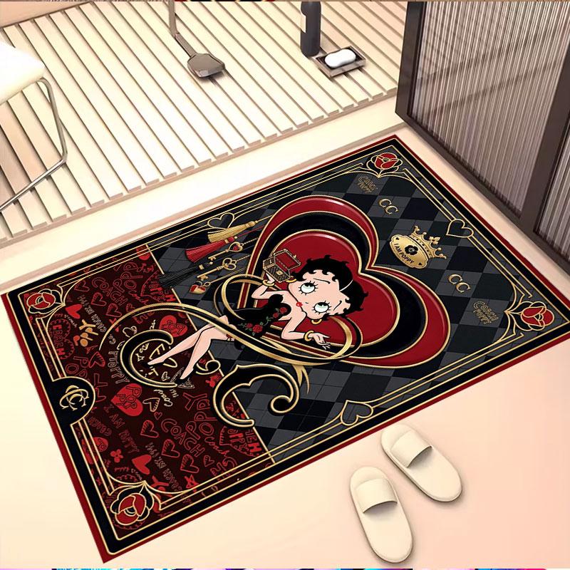 Betty Boop Print Rug, Washable Floor Carpet, For Entryway Dorm Laundry Room Office Study, Home Decor Birthday Christmas Gift